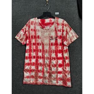Robin's Jean Shirt Mens 2XL Red Gold Metallic Tie Dye Angel Wings Graphic Tee
